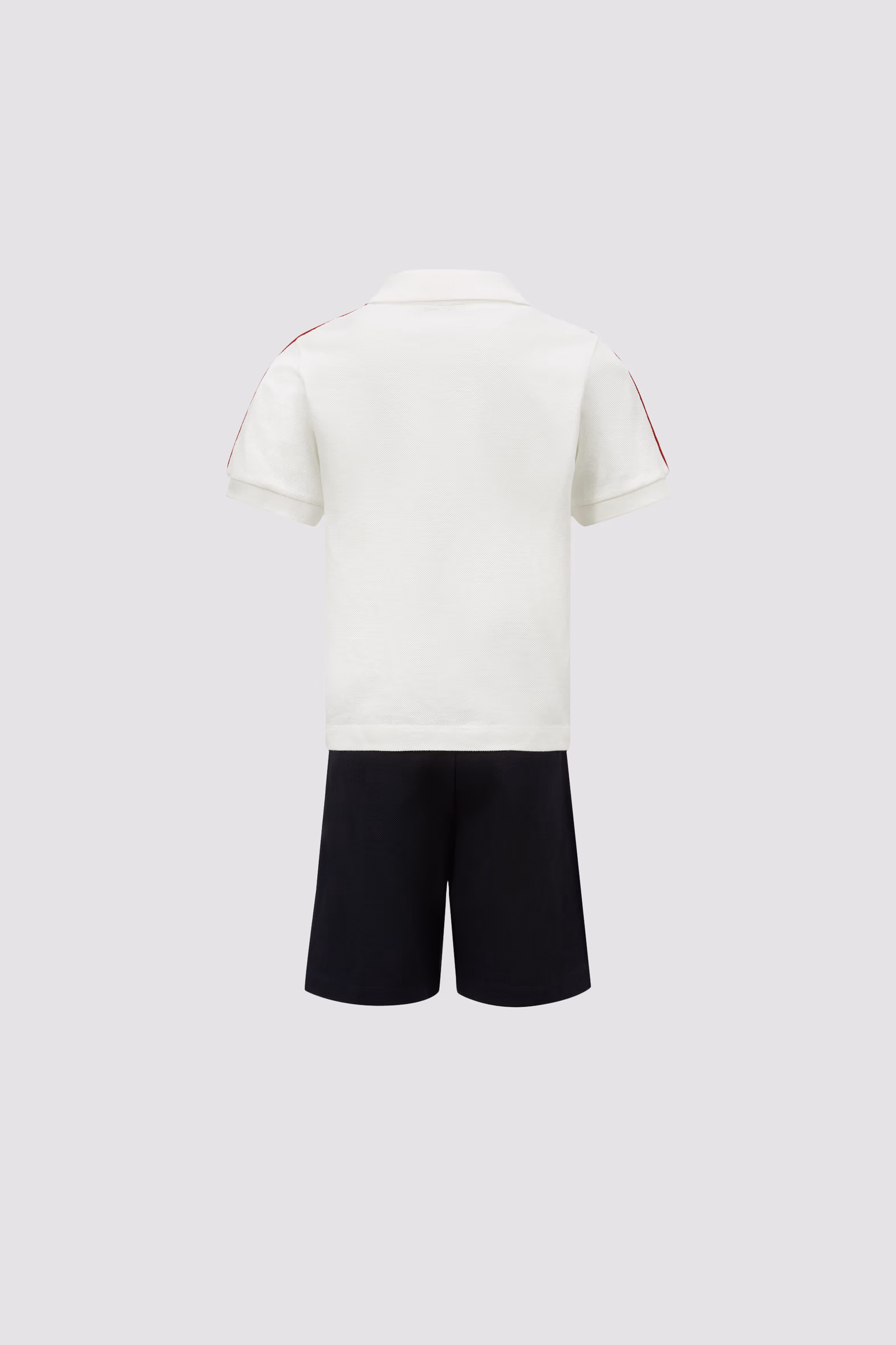 Tricolor-Trimmed Cotton Piquet Set Boy White Moncler 3